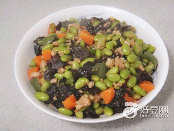 毛豆炒肉末