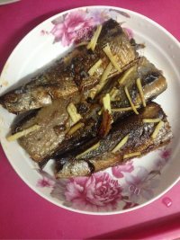 美味的香煎秋刀鱼