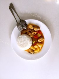 美味的咖喱鸡肉饭