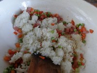 好吃的咖哩火腿炒饭做法图解8)