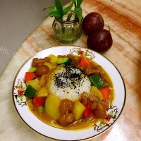 午餐咖喱牛筋饭做法图解7)