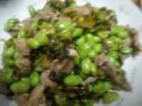 家常菜咸菜炒毛豆