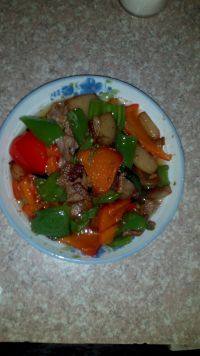 双椒炒肉自制