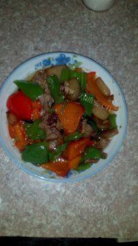双椒炒肉自制