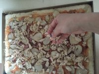 美味的鸡肉杏鲍菇披萨做法图解11)