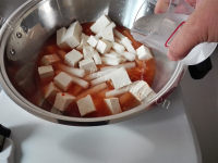 自制泡菜年糕豆腐汤做法图解3)