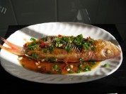 美味的煎封红杉鱼