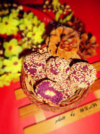美味的芝士紫薯球做法图解8)