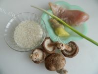 香喷喷的香菇鸡丝粥做法图解1)