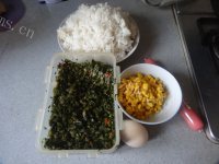 营养可口的玉米香肠雪菜炒饭做法图解1)