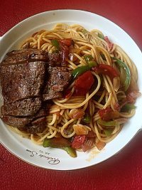 美味的牛排意面