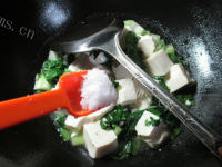 风味独特的君叠菜煮豆腐的做法图解六
