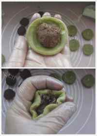 口感不错的抹茶豆沙酥做法图解11)