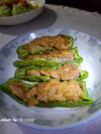 家常菜虎皮青椒酿肉