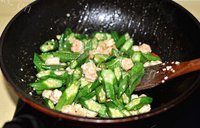 家常菜秋葵虾仁