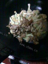 鲜香的花菜炒肉片做法图解5)