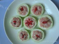 美味的瑶柱虾仁酿节瓜做法图解11)