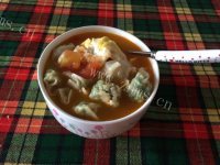 美味的番茄鸡蛋云吞做法图解6)