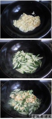 自制黄瓜炒蛋做法图解2)
