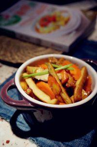 家常菜胡萝卜炒豆干