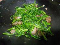 家常菜腊肉炒菜心做法图解6)
