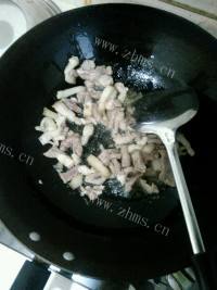 家常菜蒜薹炒肉做法图解4)