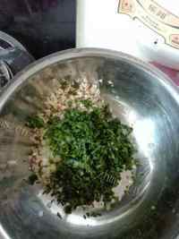美味的茄子菠菜猪肉水饺做法图解3)