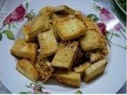 油菜炒豆腐做法图解5)