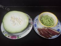 营养的腊肉毛豆子冬瓜汤做法图解1)