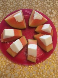 自制木瓜椰奶冻做法图解7)