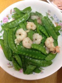 家常菜荷兰豆炒虾仁