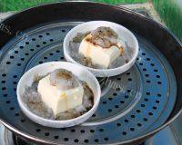 家常菜虾蓉蒸豆腐