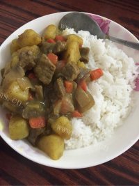 家常牛肉咖哩饭做法图解7)