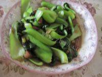 油菜炒肉自制