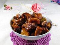 家常菜杏鲍菇烧肉