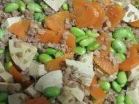 美味的肉末毛豆米做法图解11)