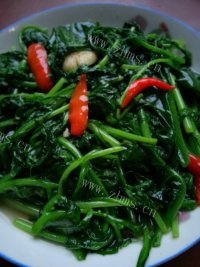色泽鲜亮的清炒茼蒿做法图解4)