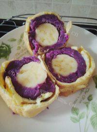 美味的紫薯香蕉卷