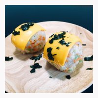 简单芝士烤饭团做法图解4)