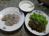 好吃的雪菜虾仁蚕豆羹做法图解1)
