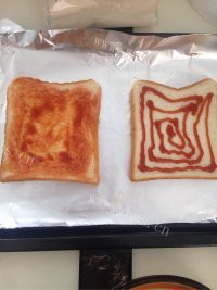 自制培根吐司披萨做法图解3)