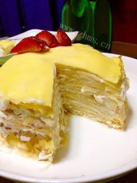 美味营养的榴莲千层蛋糕做法图解8)