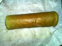 美味奶油抹茶戚风卷做法图解23)