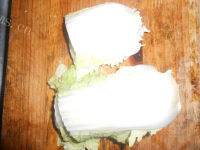 家常菜白菜梗炒肉做法图解1)