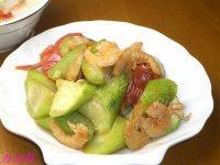 家常菜虾仁炒丝瓜