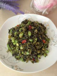 下酒菜咸菜炒毛豆
