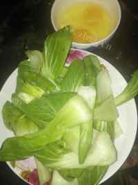 家常菜油菜炒鸡蛋做法图解1)