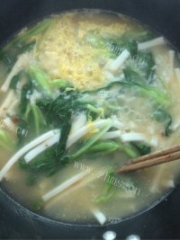 好吃的青菜年糕饭汤做法图解5)