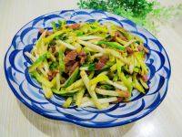 家常菜蒜苗炒肉丝