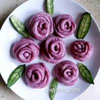 独特的紫薯玫瑰馒头